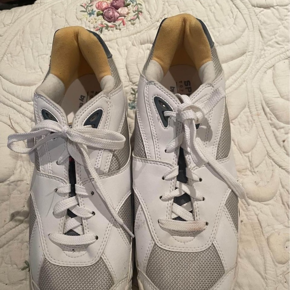 Sperry Top Sider X New Balance Mens Size 12 US White Blue Lace Up Sneakers